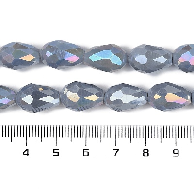 Opaque Solid Color Electroplate Glass Beads Strands EGLA-N013-P10mm-B05-1