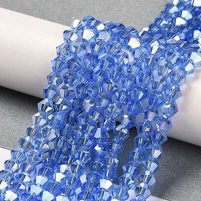 Transparent Electroplate Glass Beads Strands EGLA-A039-T2mm-B07-1
