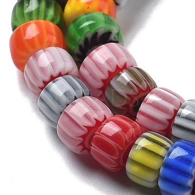 Handmade Millefiori Lampwork Beads Strands LAMP-F035-03-1