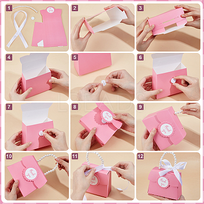 Rectangle Paper Gift Bags with Hole Imitation Pearl Handle CON-WH0110-019A-1