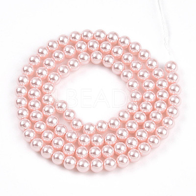 Baking Paint Pearlized Glass Pearl Bead Strands X-HY-N002-4mm-A10-1