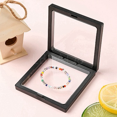 Square Transparent PE Thin Film Suspension Jewelry Display Box CON-YW0001-37-1