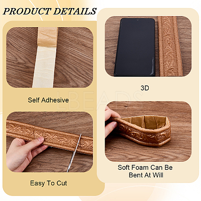 1Pc PVC Foam 3D Self-Adhesive Waterproof Wallpaper Border DIY-CP0011-42E-1