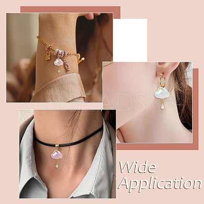 15Pcs 5 Colors Transparent Acrylic with Brass Micro Pave Cubic Zirconia Pendants PALLOY-CJ00190-1