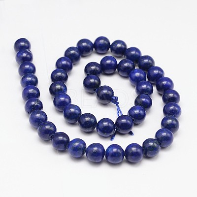 Dyed Round Natural Lapis Lazuli Beads Strands X-G-K081-8mm-1