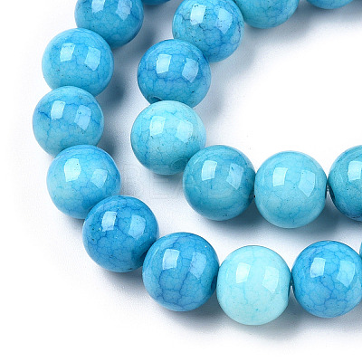 Ombre Effect Dyed Crackle Glass Beads X1-GLAA-T031-10mm-01Z-1