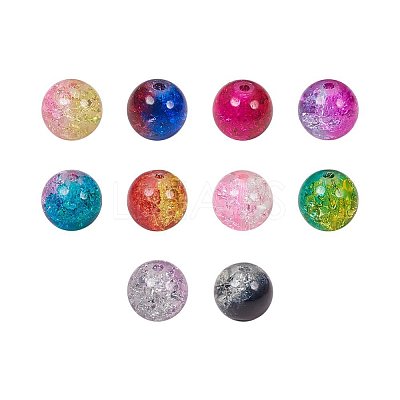 Round Transparent Crackle Glass Beads CCG-X0006-B-WH-1