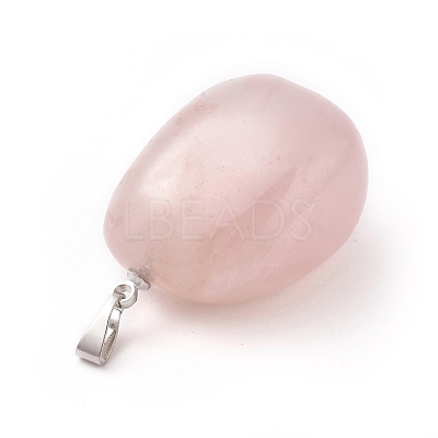 Natural Rose Quartz Pendants G-k302-B22-1