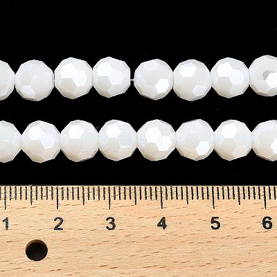 Electroplate Opaque Glass Beads Strands EGLA-A035-P8mm-A01-1
