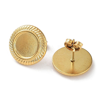 Ion Plating(IP) 304 Stainless Steel Stud Earrings Findings STAS-M323-07G-1