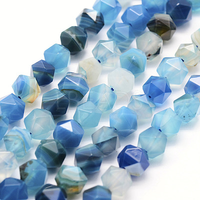 Natural Striped Agate/Banded Agate Beads Strands G-F523-03E-8mm-1