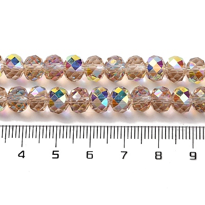 AB Color Plated Transparent Electroplate Beads Strands X-EGLA-H104-06F-1