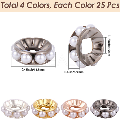 100Pcs 4 Colors Plastic Spacer Beads FIND-SC0021-95-1