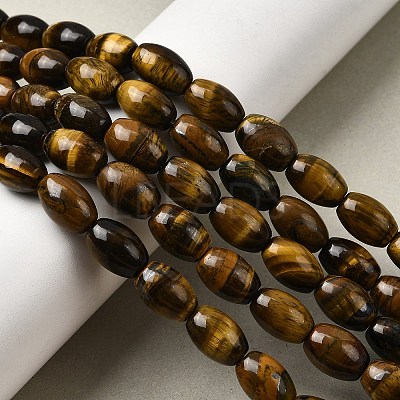 Natural Tiger Eye Beads Strands G-A275-A01-8x12mm-1