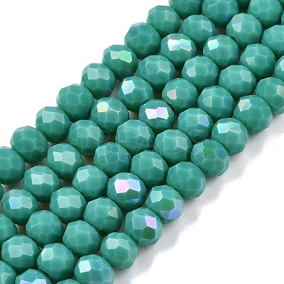 Electroplate Opaque Solid Color Glass Beads Strands EGLA-A044-P4mm-L31-1