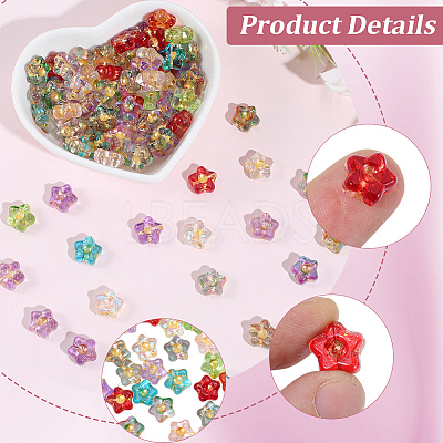 100Pcs Electroplate and Golden Metal Enlaced Glass Beads EGLA-PA0001-36-1