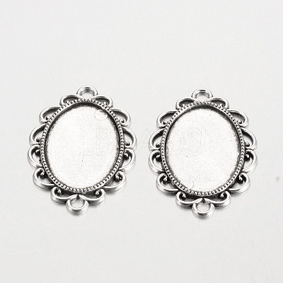 Oval Tibetan Style Alloy Cabochon Connector Settings LS-X-PALLOY-K112-15AS-RS-1