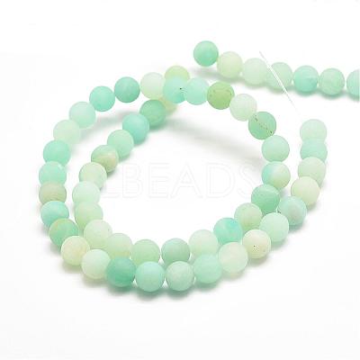 Natural Amazonite Bead Strands G-G684-03-8mm-1