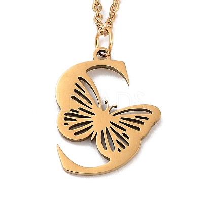 PVD Vacuum Plating 201 Stainless Steel Necklaces NJEW-R267-01S-G-1