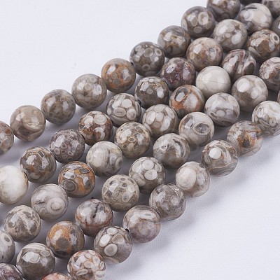 Natural Maifanite/Maifan Stone Beads Strands G-I187-6mm-01-1
