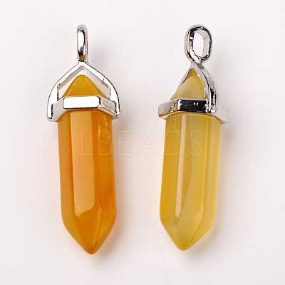 Natural Agate Double Terminated Pointed Pendants X-G-F295-05F-1