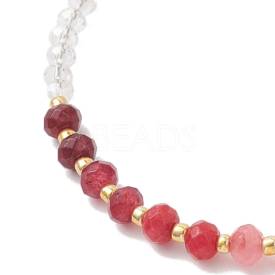 Dyed Natural Malaysia Jade & Glass Beaded Bracelets for Women BJEW-JB13076-01-1