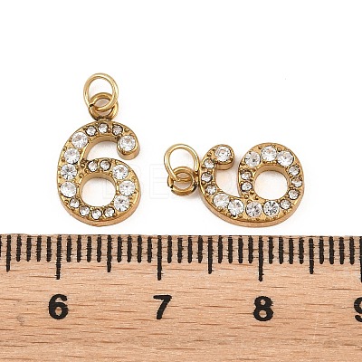304 Stainless Steel Rhinestone Pendants STAS-N133-03G-G-1