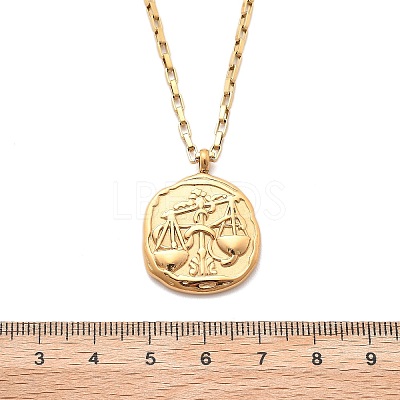 304 Stainless Steel Constellation Pendant Necklaces NJEW-K392-01G-07-1