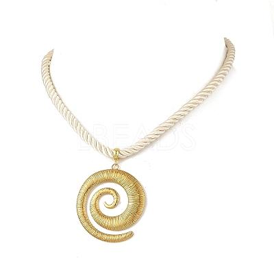 304 Stainless Steel Vortex Pendant Twisted Nylon Cord Necklaces for Women NJEW-JN06453-1
