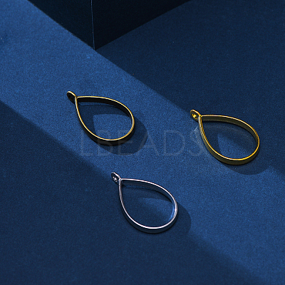 Rack Plating Alloy Drop Open Back Bezel Pendants PALLOY-CJ0001-24-FF-1