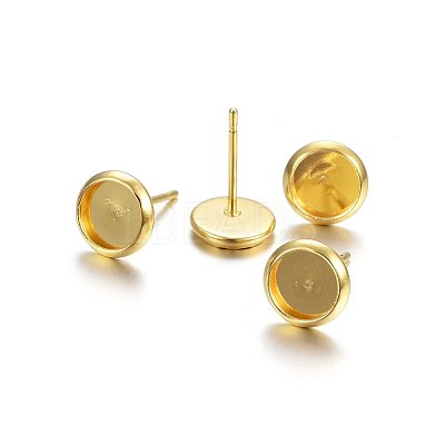 304 Stainless Steel Stud Earring Findings STAS-P210-46G-01-1