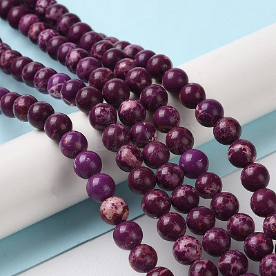 Synthetic Imperial Jasper Dyed Beads Strands G-D077-A01-01D-1