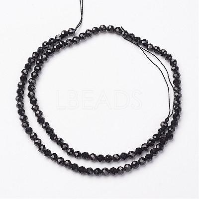 Natural Black Spinel Bead Strands G-P213-13-2mm-1