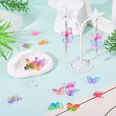 72Pcs 12 Colors UV Plating Transparent Acrylic Pendants OACR-TA0003-86-1