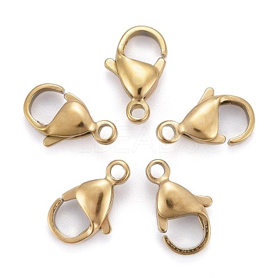 Ion Plating(IP) 304 Stainless Steel Lobster Claw Clasps X-STAS-H353-D-02G-1