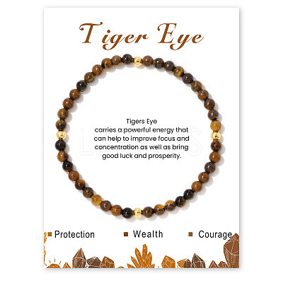 Natural Tiger Eye Beaded Stretch Bracelets for Women LS-WA9993-5-1