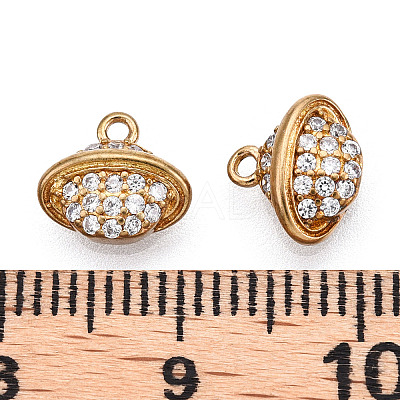 Brass Micro Pave Clear Cubic Zirconia Charms KK-T038-365C-NF-1