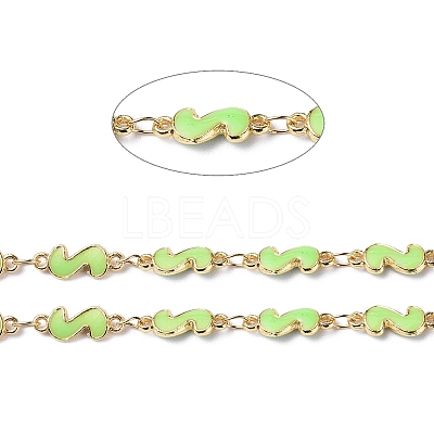Handmade Alloy Enamel S Shape Link Chains ENAM-F138-05B-RS-1