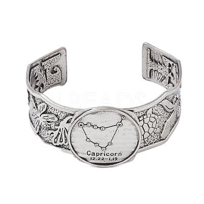 Constellation Alloy Open Cuff Bangles for Women Men LS-BJEW-C064-01AS-01-1