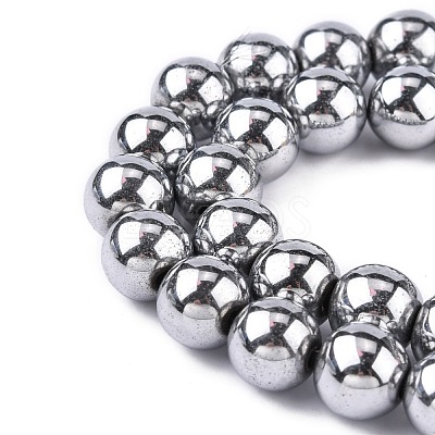 Non-Magnetic Synthetic Hematite Beads Strands X-G-S096-10mm-3-1