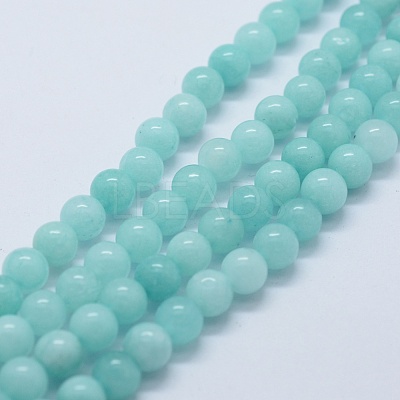 Natural & Dyed Jade Bead Strands G-P370-02-6mm-1