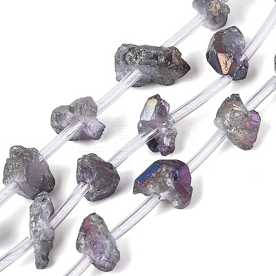 Electroplate Raw Rough Natural Amethyst Beads Strands G-Q610-06D-1