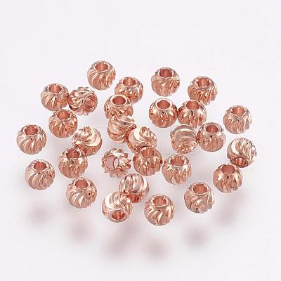 Brass Spacer Beads KK-G312-01RG-4mm-RG-1