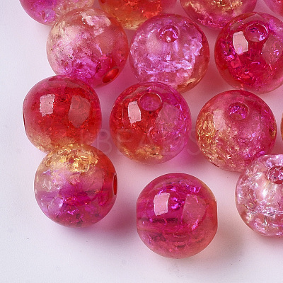 Transparent Crackle Acrylic Beads X-CACR-N002-09-1
