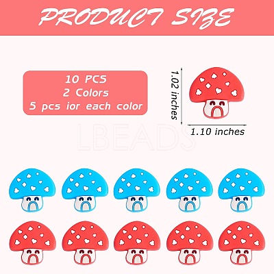 10Pcs 2 Colors Silicone Beads JX772A-1