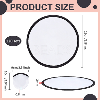 120Pcs Sublimation Blank Polyester Folding Fan AJEW-BC0010-86A-1