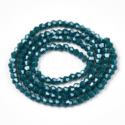 Opaque Solid Color Electroplate Glass Beads Strands LS-EGLA-A039-P2mm-A18-1