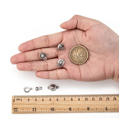 Tarnish Resistant 201 Stainless Steel Snap Clasps STAS-K148-11-1
