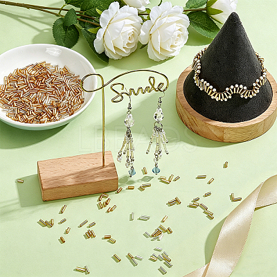 2120Pcs 8 Style Plated Glass Round Bugle Beads SEED-AR0001-12-1