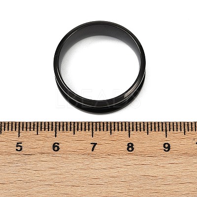 201 Stainless Steel Grooved Finger Ring Settings STAS-TAC0001-10E-B-1